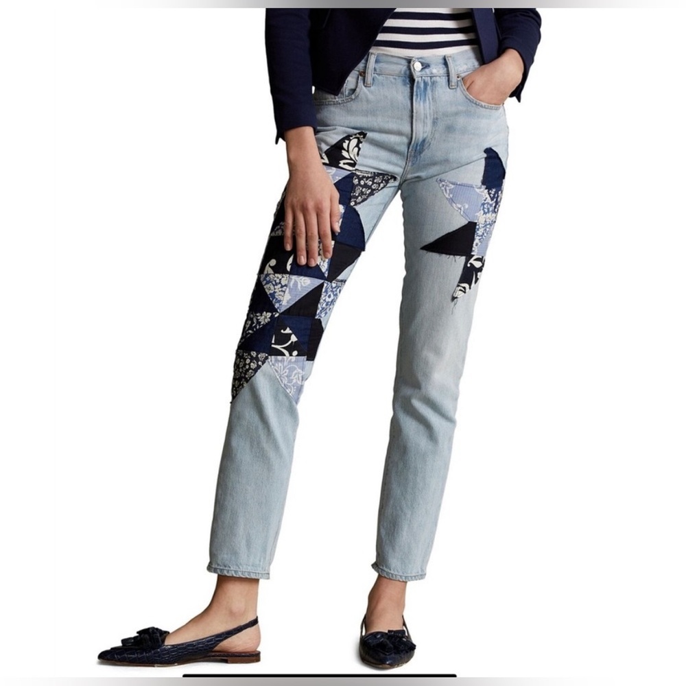 Polo Ralph Lauren Avery Boyfriend Star Quilted patchwork jeans - Picture 1 of 6